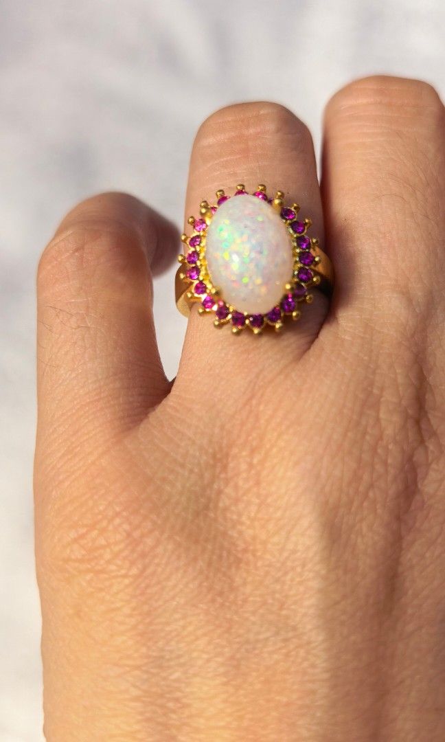 Fashion ring opal and ruby (Category: Rings) located in Tuguegarao City. Submitted by zenphoenix-7ad615 (Listing ID 1462570196, Image 3). Description: Size 7 Not sure if it's authentic opal and ruby.