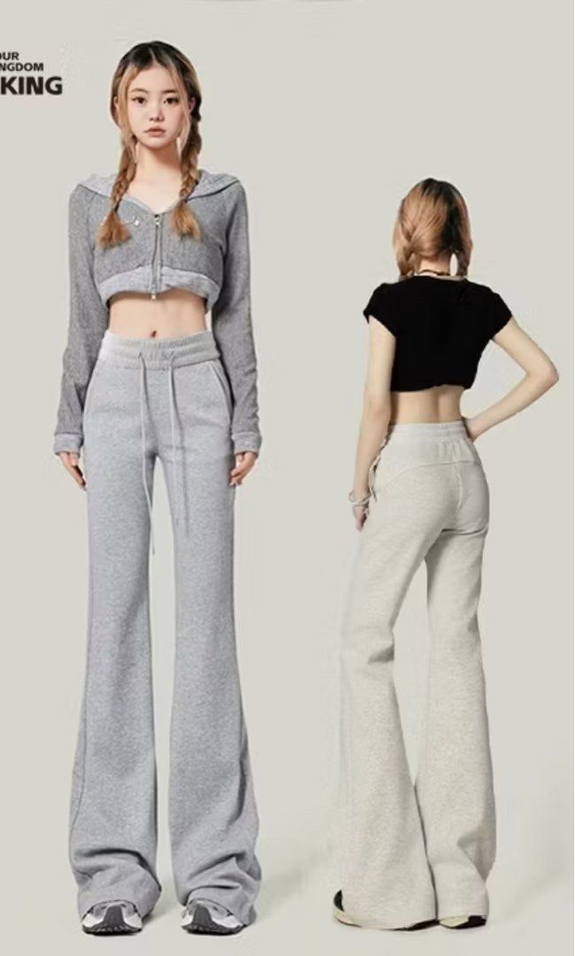 Flare Sweatpants White Gray (Category: Other Bottoms) located in Agdangan. Submitted by ririi_cat (Listing ID 1460220107, Image 3). Description: - white grey flared sweatpants - size L on tag but fits 25-27 waist line - ideal for 4’11 to 5’0 height - brand new 📍Dasmariñas Cavite Can ship via j&t or lalamove.