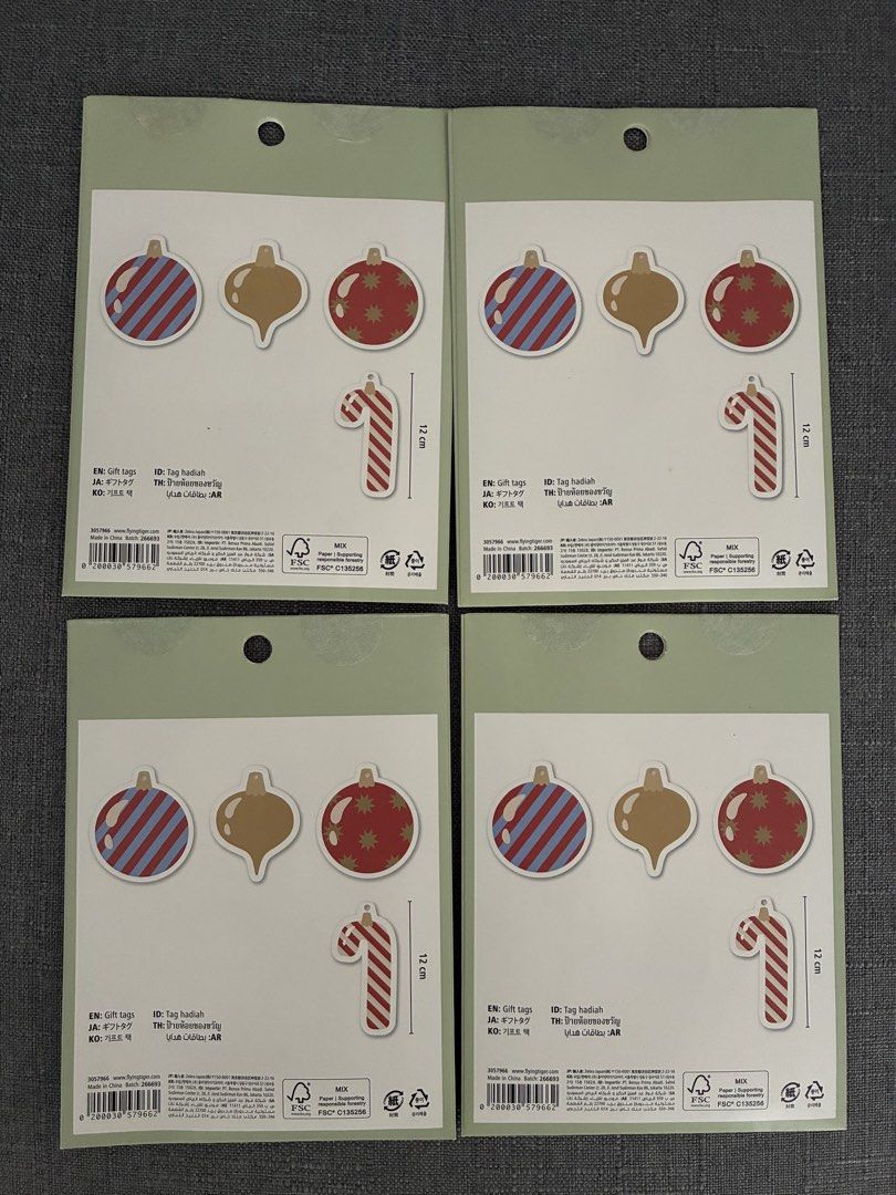 flying tiger christmas gift tag (Category: Other Stationery & Craft) located in Subic. Submitted by rosalyntlopez (Listing ID 1462455519, Image 2). Description: 50 /pack (4 design).
