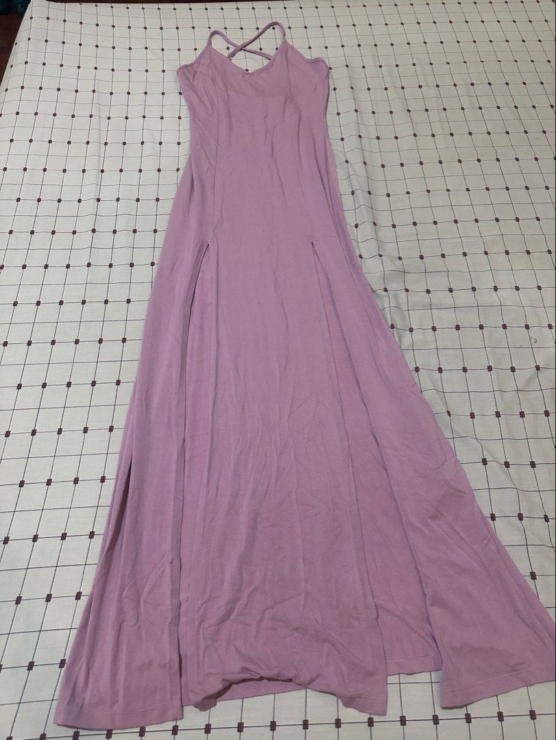 Forever 21 Maxi Dress Lavender Spaghetti Straps (Category: Dresses) located in Taguig. Submitted by lga05 (Listing ID 1462580463, Image 1). Description: - Lavender maxi dress from Forever 21 - Spaghetti straps with criss-cross back detail - Flowy skirt with 2 side slits - Fits S to M - Figure-hugging fit.