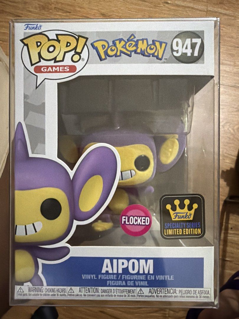 Funko Pop! Pokemon Aipom #947 Flocked SS (Category: Designer & Blind Box Toys) located in Taguig. Submitted by migsonpops (Listing ID 1462617068, Image 1). Description: 📦 Includes a used protector 📸 PM me for additional photos. 🚚 Shipping via Lalamove or LBC or J&T (shipping fee to be shouldered by the buyer). 💳 Payment via GCash. 📍 Meetup or pickup: Taguig City.
