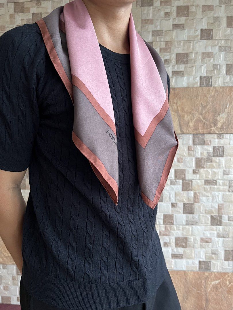 FURLA - SILK SCARF (Category: Scarves) located in Bacolod City. Submitted by timelessbyjosh (Listing ID 1462651111, Image 2). Description: BEST FOR CASUAL & COZY OUTFITS SIZE : ACTUAL COLOR : COLOR RATE : 9.5 OUT OF 10 CONDITION : EXCELLENT MATERIAL : 100 % SILK MADE IN : ITALY FLAWS : NONE DIMENSIONS LENGTH - 26 WIDTH - 26 MEASUREMENT TAKEN WHILE LAYING FLAT. .