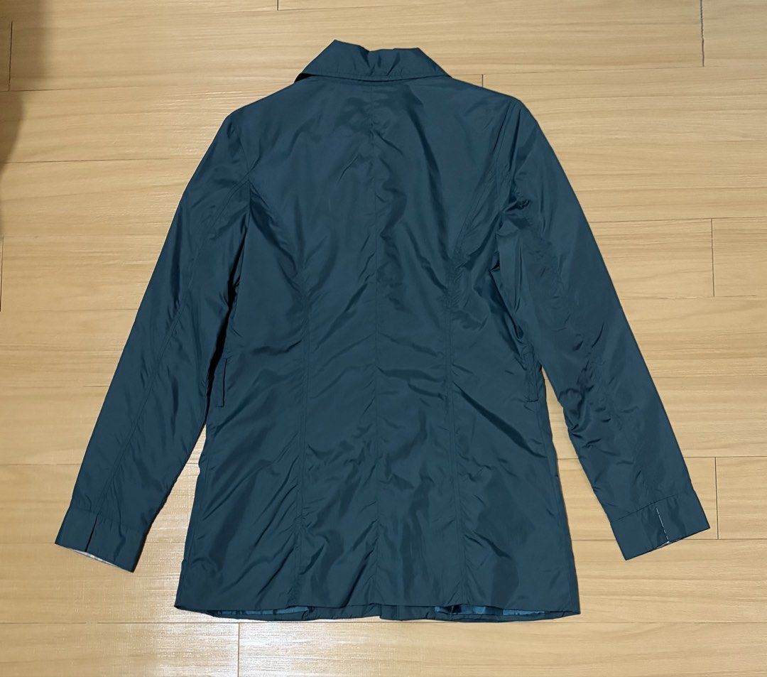 G2 Women's Green Nylon Button-Down Jacket Size 36 (Category: Coats, Jackets and Outerwear) located in Quezon City. Submitted by garagesale2026 (Listing ID 1462445093, Image 2). Description: - Used a few times - In very good condition - With detachable belt - Two front pockets; Collared neckline; Plaid pattern on inner lining - Lightweight and packable, ideal for travel or everyday wear.