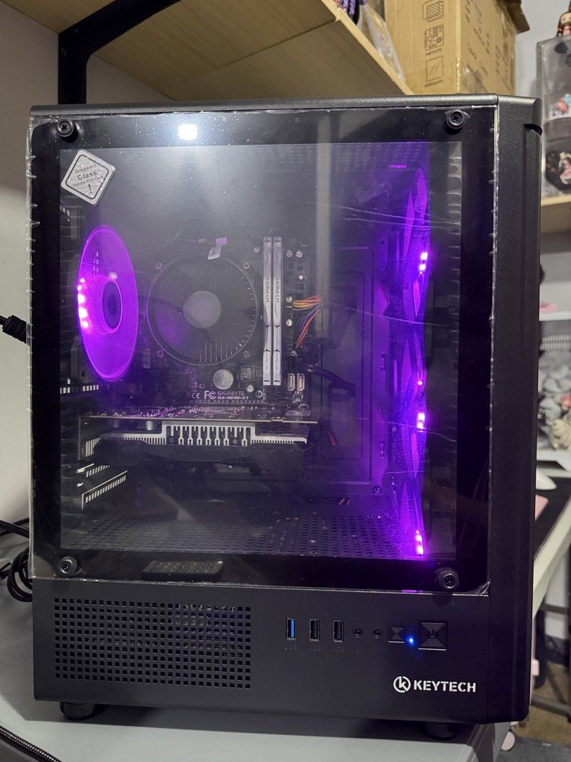 GAMING PC UNIT (Category: Desktops) located in Rizal. Submitted by joshuacruz142004-95601 (Listing ID 1462462042, Image 3). Description: SPECS: I7 4790 3.60GHZ GTX 1050 ti 4GB HYPERX FURY DDR3 RAM 16GB 8x2 1600MHZ KINGSTON 240GB SSD GIGABYTE GA-H81M-S1 MOTHERBOARD TRUE RATED 650W POWER SUPPLY COOLER MASTER CPU COOLER KEYTECH ART GLASS CASE 4X BYKSY ARGB FANS WITH REMOTE +1000 IF YOU WANT TO ADD A 1TB HDD SEAGATE BARACUDA VERY SMOOTH AND FAST ON V