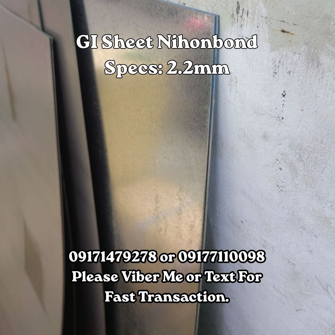GI Sheet Nihonbond Specs: 2.2mm (Category: Home Improvement Tools & Accessories) located in Manila. Submitted by 09171479278_elsie. (Listing ID 1462467086, Image 1). Description: GI Sheet Nihonbond Specs: 2.2mm.
