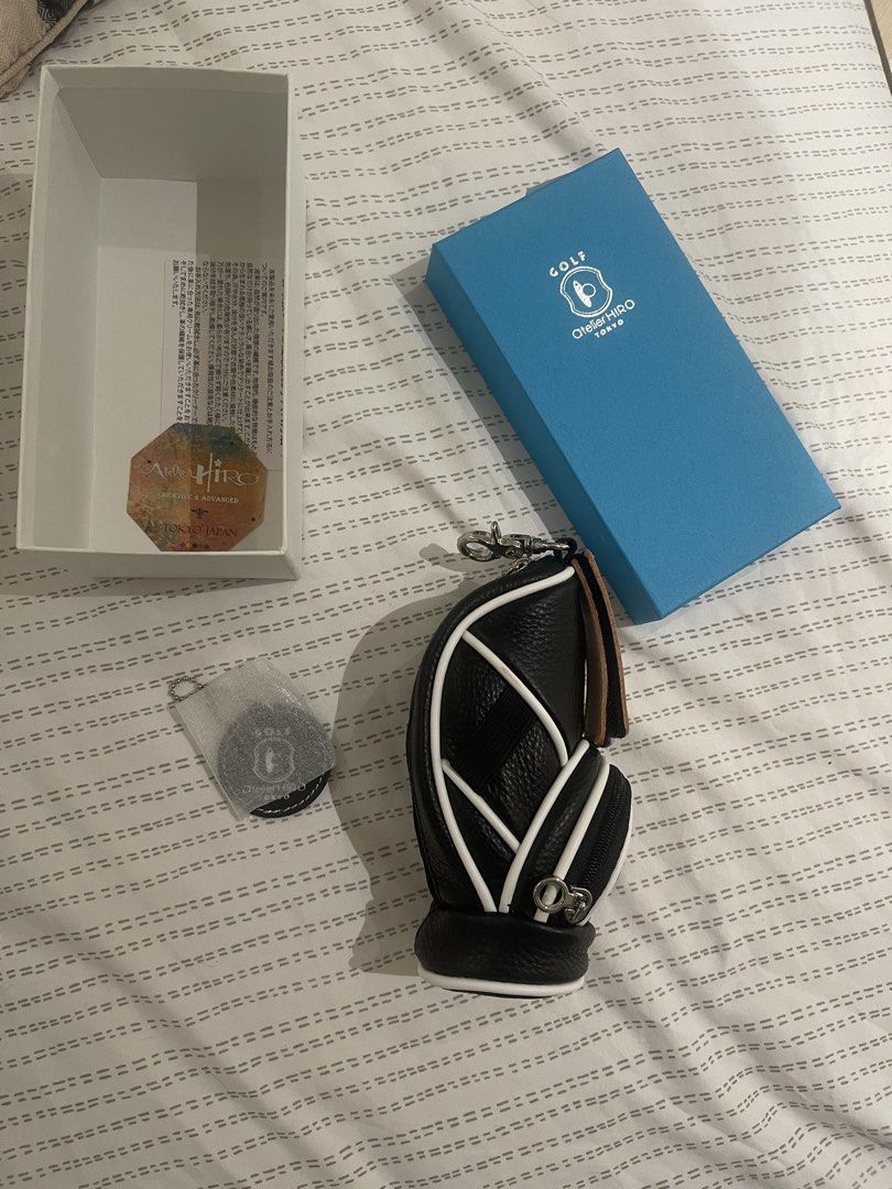 Golf bag keychain (Category: Golf) located in Manila. Submitted by lexylamore53026 (Listing ID 1462589740, Image 3). Description: - Can fit 2 golf balls. - Made and bought in Japan (high quality) - good for gifts to your fellow golf addicts.