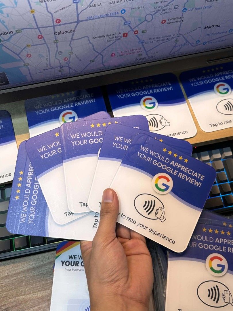 Google Review NFC Card (Category: Software) located in Manila. Submitted by kei_tan1 (Listing ID 1462493839, Image 2). Description: Google Review NFC Card – Tap to Leave a Review Make it easier for your customers to leave a Google Review! With our Google Review NFC Card, customers simply tap their NFC-enabled phone on the card and they’ll be directed straight to your business’s Google Review page. No searching. No typing. Just tap and ileave a re