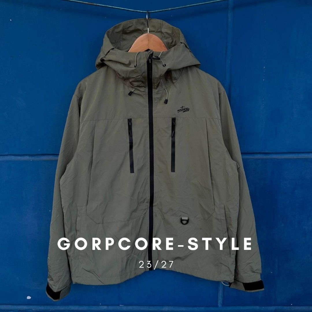 Gorpcore-Style Waterproof Jacket (Category: Coats, Jackets and Outerwear) located in Los Banos. Submitted by thelocals.co (Listing ID 1462672828, Image 1). Description: Gorpcore-Style Windbreaker Jacket •width: 23 •length: 27 •condition: excellent •flaws: minimal stain •₱680 FREE SHIPPING NATIONWIDE 💸.