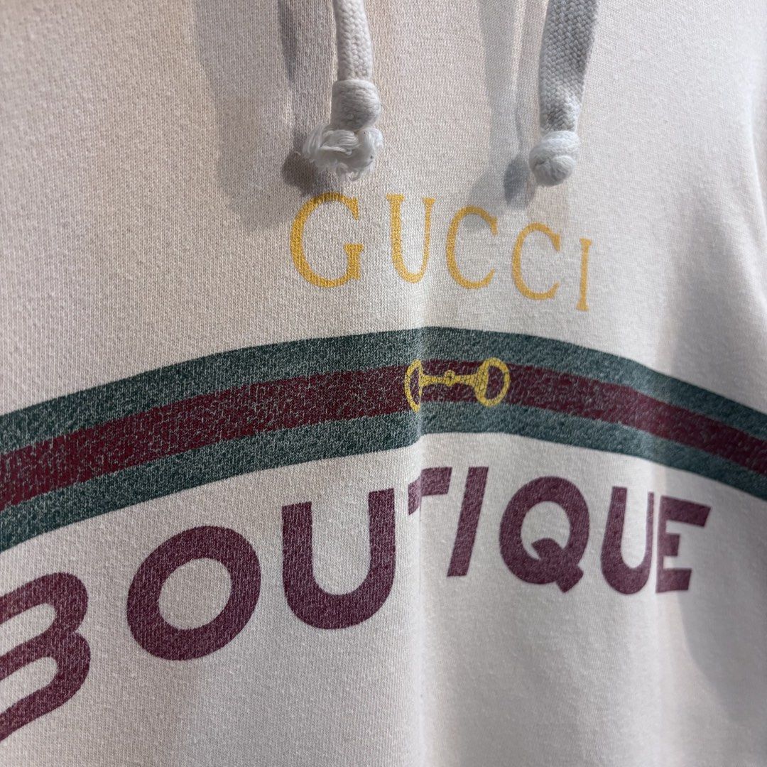 Gucci Boutique Hoodie (Category: Luxury Apparel) located in Rizal. Submitted by doyskie.star (Listing ID 1462455767, Image 3). Description: Dimes:23.5 by 28 COMPLETE TAGS (Searchable design).