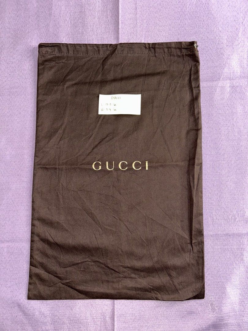 GUCCI BROWN DUST BAG (Category: Luxury Bags & Wallets) located in General Santos City (Dadiangas). Submitted by grasya_12 (Listing ID 1462495314, Image 1). Description: Details posted Minima signs of usage (need wash) .