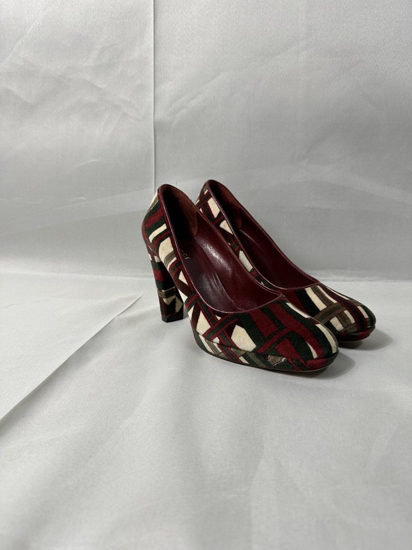 Gucci Geometric Cloth Heel Sandal (Category: Sneakers & Footwear) located in Cabanglasan. Submitted by thefashiongarage.co (Listing ID 1462558151, Image 2). Description: Title - Gucci Model/Name - Geometric Size on Tag - 36.5C Conditiion - Excellent Condition with no major issue Category- Casual/Formal Fitting - True to size Made in - Italy Material - Cloth Color - Multicolor Design - Geometric Year - Inclusion - None Note - All sales are final, 