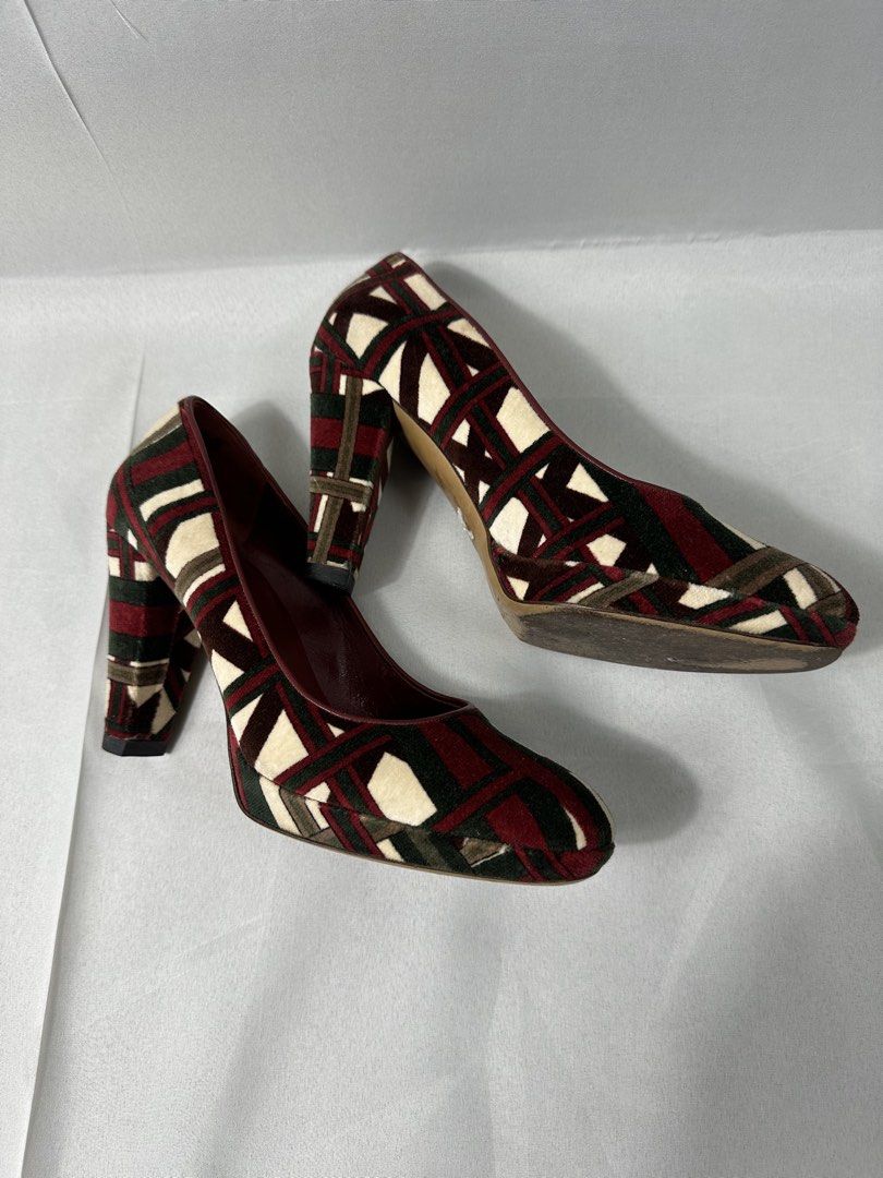 Gucci Geometric Cloth Heel Sandal (Category: Sneakers & Footwear) located in Cabanglasan. Submitted by thefashiongarage.co (Listing ID 1462558151, Image 1). Description: Title - Gucci Model/Name - Geometric Size on Tag - 36.5C Conditiion - Excellent Condition with no major issue Category- Casual/Formal Fitting - True to size Made in - Italy Material - Cloth Color - Multicolor Design - Geometric Year - Inclusion - None Note - All sales are final, 