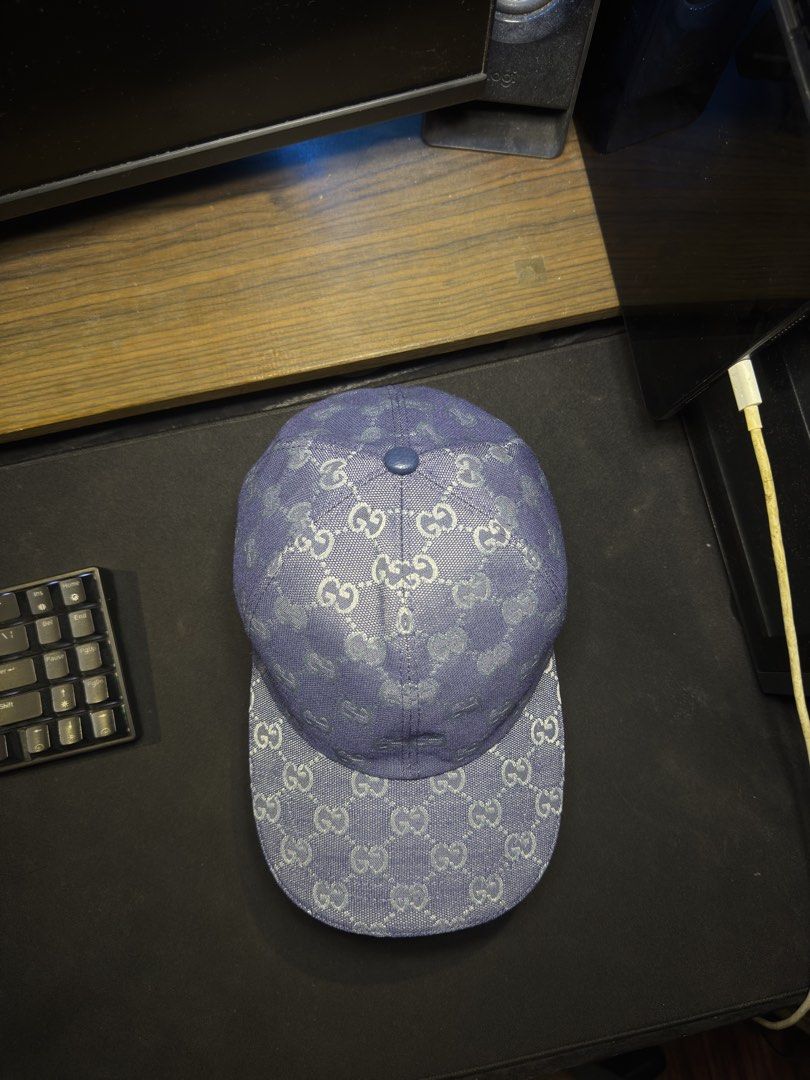 Gucci GG Monogram Canvass - Blue (Category: Luxury Accessories) located in Manila. Submitted by tindero-ng-damit (Listing ID 1462587239, Image 2). Description: STEAL 🔥🔥 Gucci Monogram Canvas Color: Blue No issue - Flawless Complete tags 🏷️ Searchable Code 🔍 Size M - 58CM.