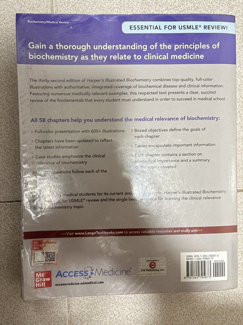 Harper’s Illustrated Biochemistry- 32nd edition (Category: Textbooks) located in Manila. Submitted by kristelmar99546 (Listing ID 1462620635, Image 2). Description: .