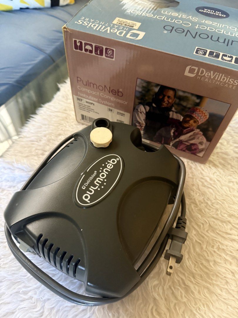Heavy duty Nebulizer (Category: Medical Supplies & Tools) located in Cabuyao City. Submitted by yojenial025 (Listing ID 1462604462, Image 2). Description: Devilbiss Pulmuneb Nebulizer Like New, Naputol lang yung nozzle Parepair nyo nalang .