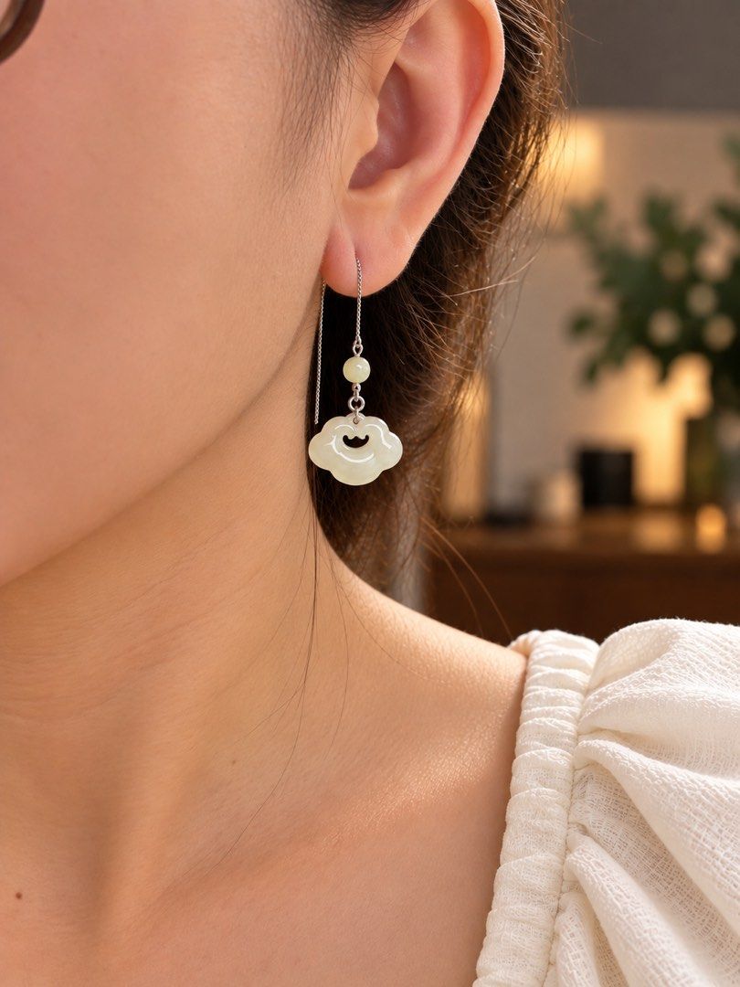 Hetian Jade Tic Tac Earrings (Category: Earrings) located in Valenzuela. Submitted by craftsbylaine (Listing ID 1462531592, Image 1). Description: .