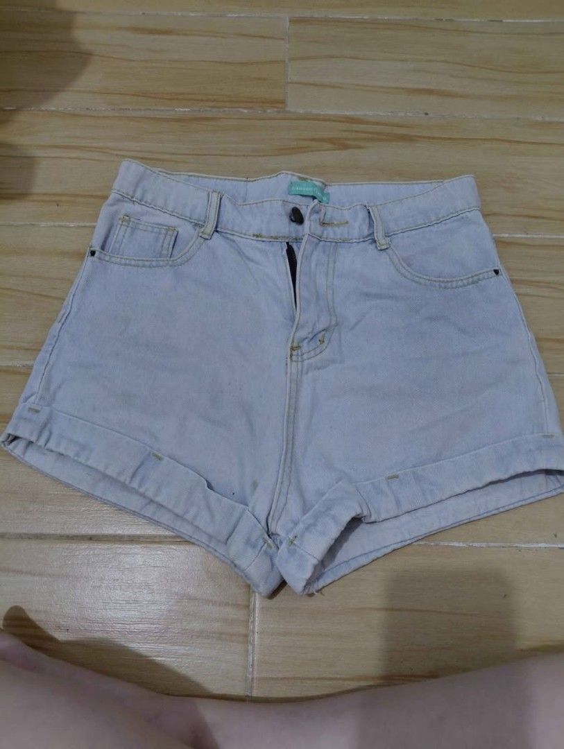 Highwaisted denim shorts (Category: Shorts) located in Naga. Submitted by actinggrandmaster_jean (Listing ID 1462649971, Image 1). Description: Decluttering, wit minimal stains. 30 inches...