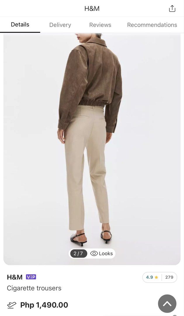 H&M Beige Tailored Trousers Pants (Category: Other Bottoms) located in Valenzuela. Submitted by rachmcadams (Listing ID 1462500254, Image 2). Description: • 100% original (mall bought) • Good as new • No issues, just needs ironing • Fits XS-S RFS: Decluttering What you see is what you get! .