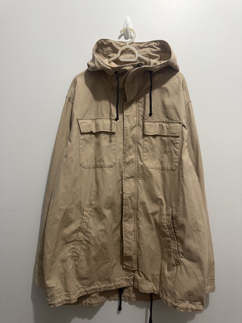 H&M Light Brown Utility Jacket Men XL (Category: Coats, Jackets and Outerwear) located in Balanga. Submitted by winterlab_ph (Listing ID 1462576964, Image 2). Description: W 27 L 32.5.