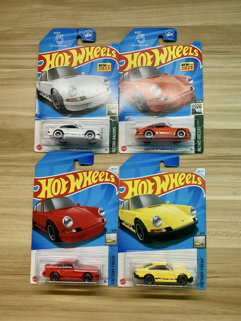 Hot Wheels Porsche 911 Carrera RS Set (Category: Vehicle & Diecast Models) located in Quezon City. Submitted by pupuykid (Listing ID 1462611337, Image 1). Description: Condition: J-hook crease on White Porsche 📍 Cubao, Quezon city 📦 Shipping via ride hailing apps or LBC.