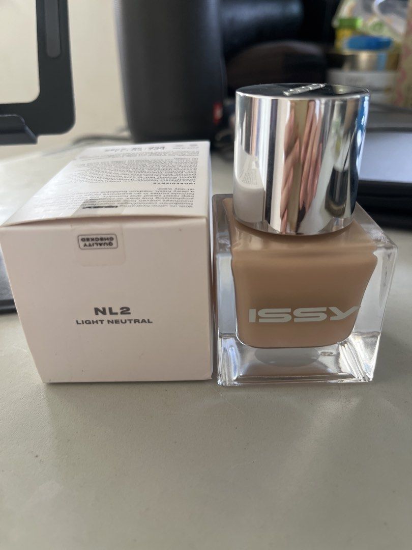 Issy Foundation NL2 Light Neutral (Category: Makeup) located in Mexico. Submitted by cjfvee (Listing ID 1462457197, Image 1). Description: - Issy Foundation - Shade: NL2 Light Neutral - Comes with original box; expiry is on August 2028 - I just swatched it; shade is too orangey on me ☹️ - I just used 2-3 light pumps to swatch - Negotiable for sure buyer MOP : bank transfer or Gcash Buyer shall shoulder pickup or shipping fee..