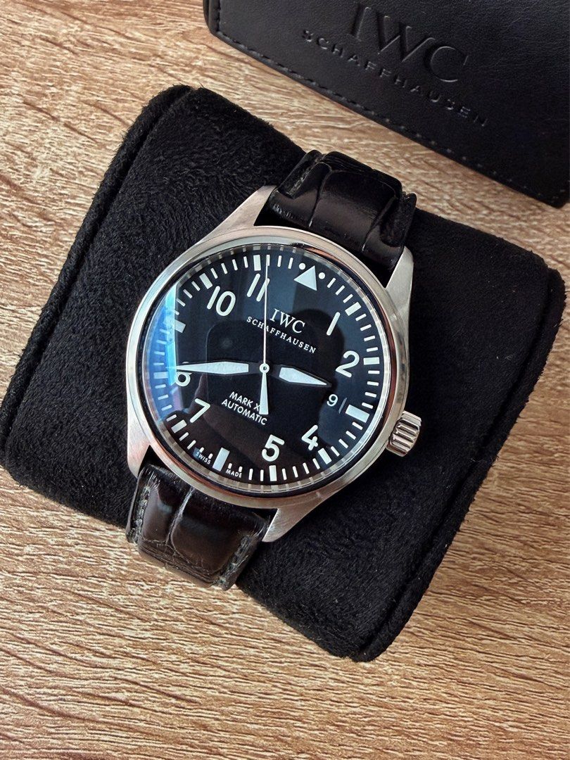 IWC Pilot’s Watch Mark XVI Black Dial (Category: Men's Watches) located in Pasig City. Submitted by migspaggabao (Listing ID 1462563789, Image 1). Description: IWC Pilot’s Watch Mark XVI Black Dial Ref. No. IW325501 Calibre 30110 42 hrs power reserve 39 mm case 9.5/10 condition. Mint! Selling below current model SRP USD 5,900 (PHP 370k)! Inclusions: watch only with leather strap (aftermarket) and IWC buckle..