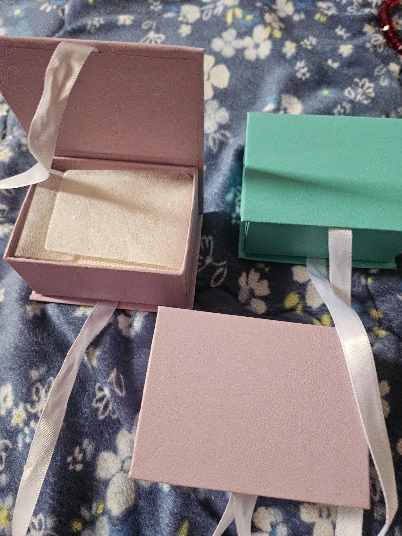 Jewelry Boxes - lilac and Teal (Category: Accessory Holder, Box & Organizers) located in Davao. Submitted by redge1990 (Listing ID 1462674340, Image 1). Description: - cute jewelry boxes - Available in soft lilac and lovely teal - Features elegant white ribbon ties - lilac box has a soft interior lining - Ideal for storing small treasures or as a thoughtful gift .