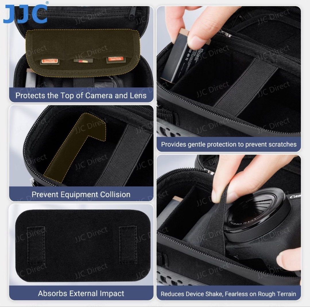 JJC Premium EVA Camera Bag for Compact Cameras (Category: Camera Bags & Carriers) located in Cebu City. Submitted by izrayelll (Listing ID 1462477511, Image 3). Description: ⚠️ RUSH - JJC Camera Bag - Premium EVA hard shell camera case - Superior shock and vibration absorption - 3-layer protective structure - Water-resistant and dust-proof design - Lid mesh pocket for accessories - Small pockets for memory cards - Detachable soft divider with ela