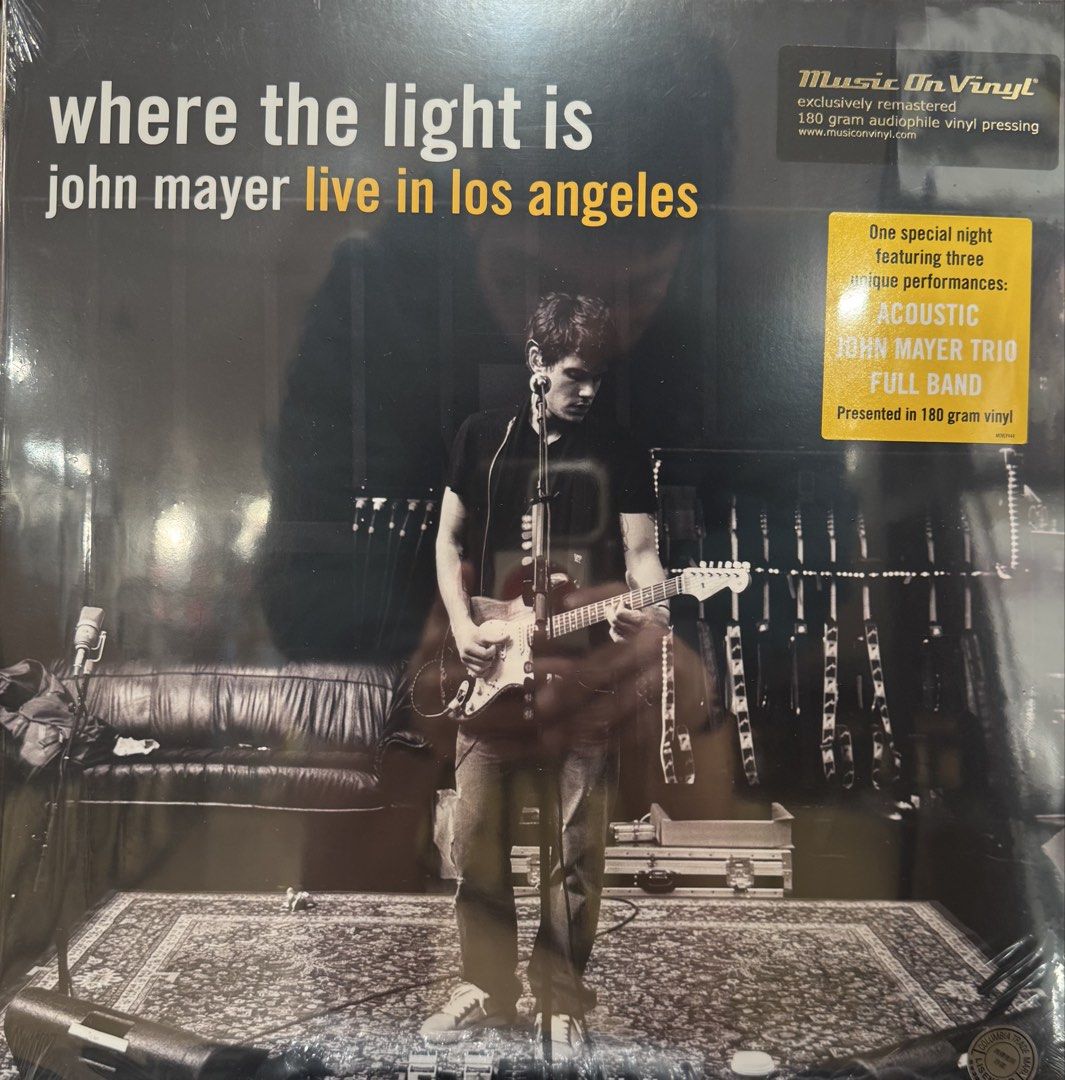 John Mayer Where the light is (Category: Vinyls) located in Quezon City. Submitted by fruits26 (Listing ID 1462647062, Image 1). Description: - John Mayer 'Where the Light Is: Live in Los Angeles' vinyl record - Music On Vinyl pressing, exclusively remastered - Features both acoustic and full band live performances - Presented on 180 gram audiophile vinyl for superior sound quality - Essential live album for any John Mayer fan 12” vinyl Brand new