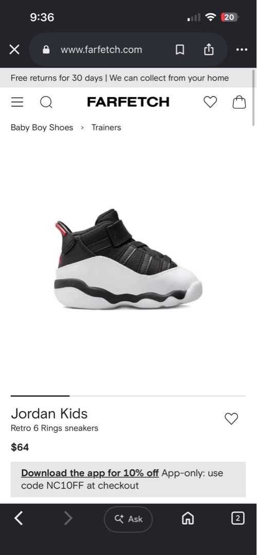 Jordan Kids Retro 6 (Category: Babies & Kids Fashion) located in Manila. Submitted by loutang (Listing ID 1462614592, Image 1). Description: .