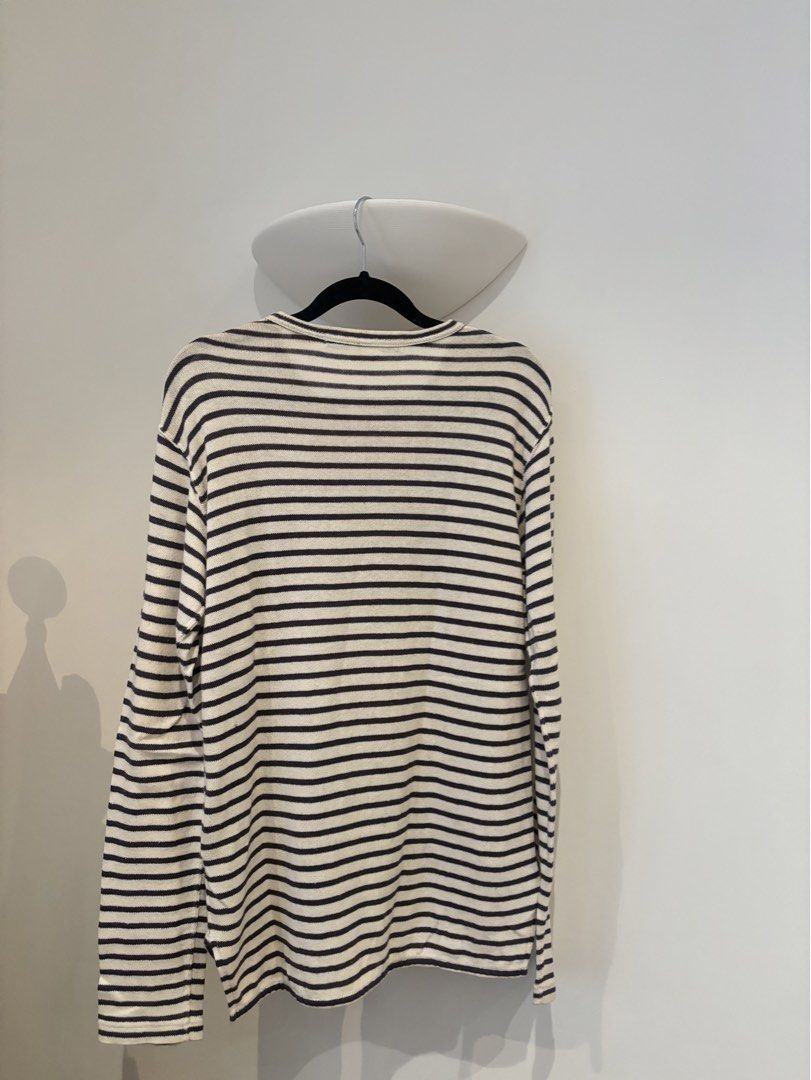 Junya Watanabe Patchwork Long Sleeve Shirt (Category: Tshirts & Polo Shirts ) located in Manila. Submitted by tomofengland (Listing ID 1462532179, Image 2). Description: - Junya COMME des GARÇONS striped long-sleeved shirt Small to Medium Measurements: 18 x 27.