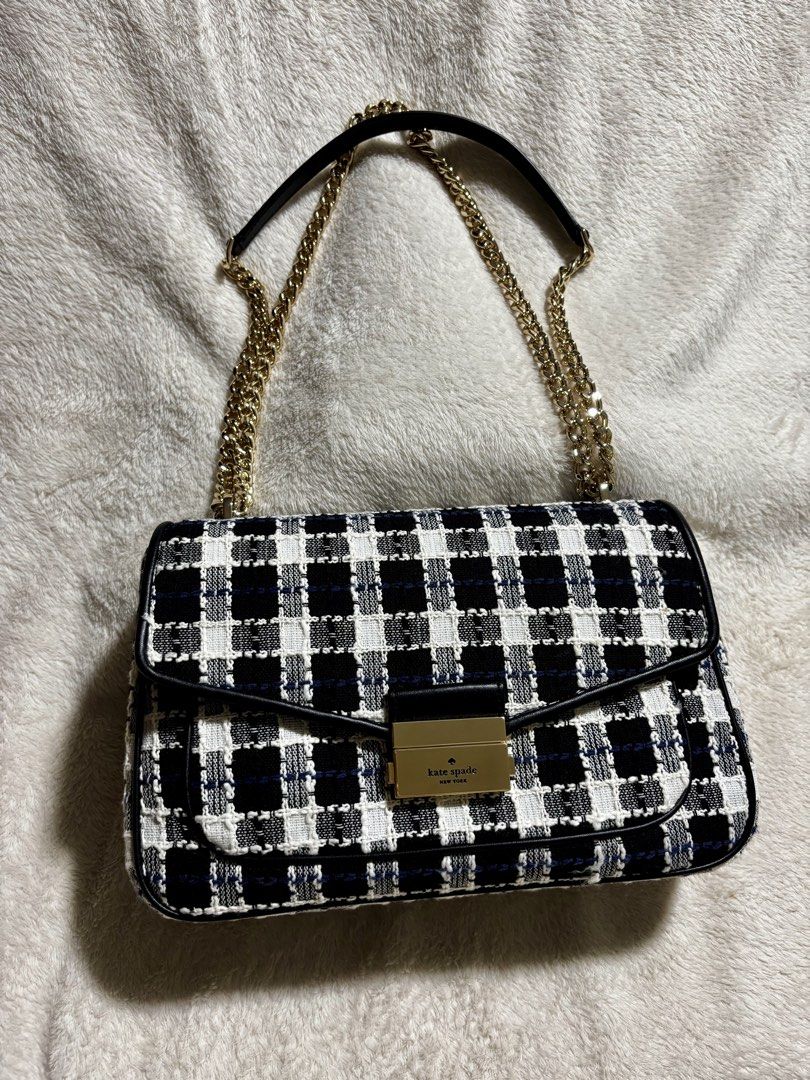 Kate Spade Carey Medium Flap Shoulder Bag (Category: Luxury Bags & Wallets) located in Quezon City. Submitted by _aritan (Listing ID 1462518186, Image 1). Description: - Authentic Kate Spade shoulder bag - Stylish black and white plaid pattern RFS: di na nagagamit Loc: quezon city MOD: Lalamove / Gogo Express / Meet up @ Fishermall QC - SF shoulder by buyer MOP: GCash.