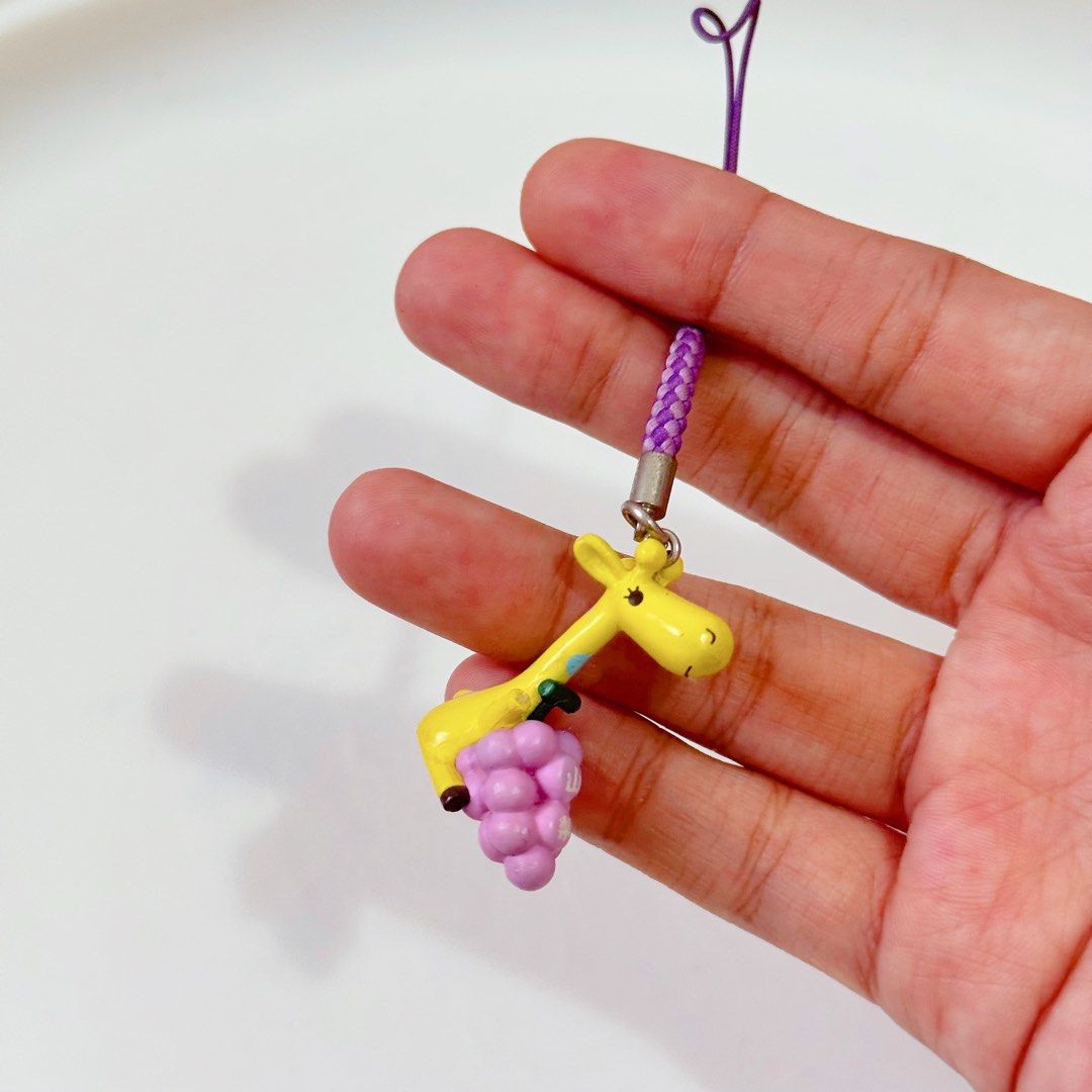Kawaii Giraffe holding Grapes Keychain Strap (Category: Character Goods) located in Manila. Submitted by ashyyel_ (Listing ID 1462508360, Image 2). Description: .