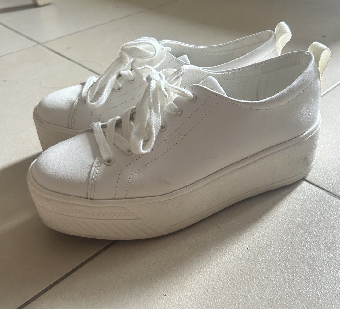 Keds White Platform Sneakers (Category: Sneakers) located in Los Banos. Submitted by kickslaguna (Listing ID 1462487196, Image 3). Description: Size 7 US Women Meetups can be done at One Ayala, Makati If Shipping, should be shouldered by the buyer.