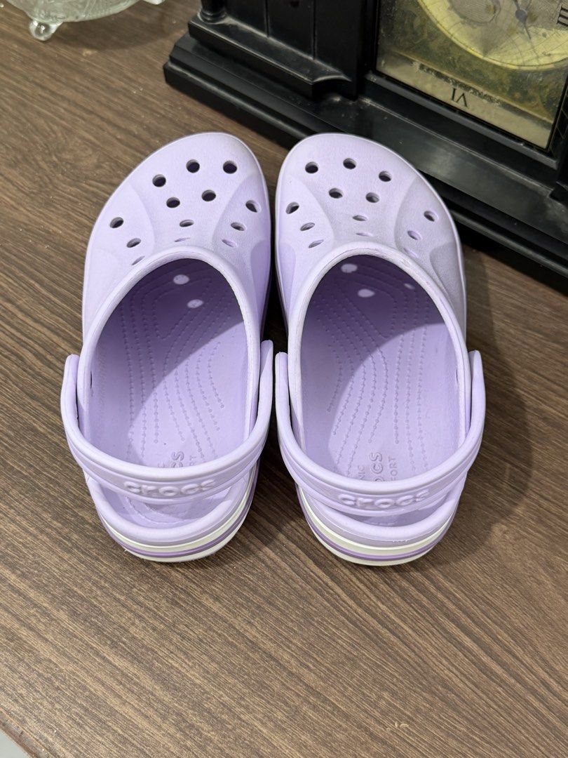 Kids' Lavender Crocs Comfort Clogs in J1 (Category: Babies & Kids Fashion) located in Binan City. Submitted by prelovedlagunaph (Listing ID 1462622639, Image 3). Description: - Light purple Crocs clogs for kids - Iconic comfort footbed - Easy slip-on style with adjustable heel strap - White and purple striped sole - Ideal for everyday wear and playtime - Grab them before they're gone!.
