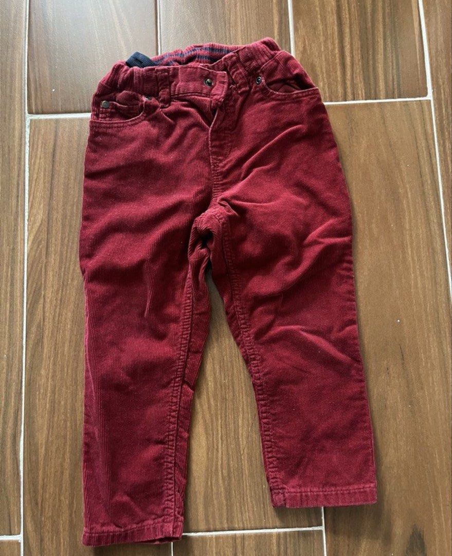 Kids Red Corduroy Pants (Category: Babies & Kids Fashion) located in Las Pinas. Submitted by chelcie.sindhy (Listing ID 1462459469, Image 1). Description: - Adorable red corduroy pants for kids - Comfortable elastic waistband with button closure - Two handy front pockets - Stylish plaid lining inside the waistband - Ideal for everyday wear, durable and comfy!.