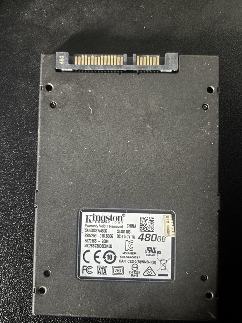 Kingston 480GB SSD (Category: Hard Disks & Thumbdrives) located in Manila. Submitted by healer0219 (Listing ID 1462479195, Image 2). Description: 🔥 KINGSTON A400 480GB SSD – TESTED & WORKING! 🔥 💾 Kingston A400 480GB SATA SSD 📌 Model: SA400S37/480G ⚡ SATA III / 2.5” ❤️ Health: 84% – GOOD 🌡️ Temp: 49°C ⏱️ Power On Hours: 13,112 hrs 🔄 Power On Count: 1,574 ✅ CONDITION: ✔️ Tested working ✔️ Detected properly ✔️ No reported bad blocks ✔️ Good fo