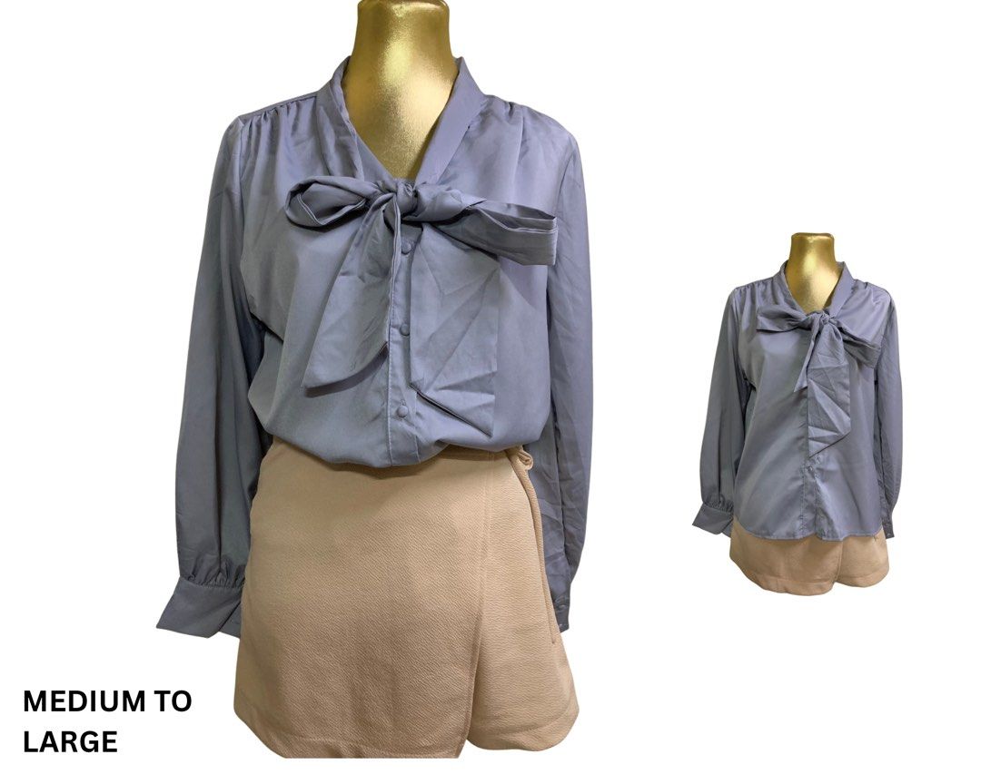 Korean long sleeves office wear (Category: Longsleeves) located in Quezon City. Submitted by hae.inah (Listing ID 1462647474, Image 1). Description: PRE-LOVED KOREAN OFFICEWEAR Used but Not Abused All items are washed, cleaned, and packed nicely before shipping. Perfect for your stylish office wear, casual OOTDs, and everyday looks. Please manage expectations: • These are PRE-LOVED / THRIFTED ITEMS • Sizes and measurements are indicated in the ph