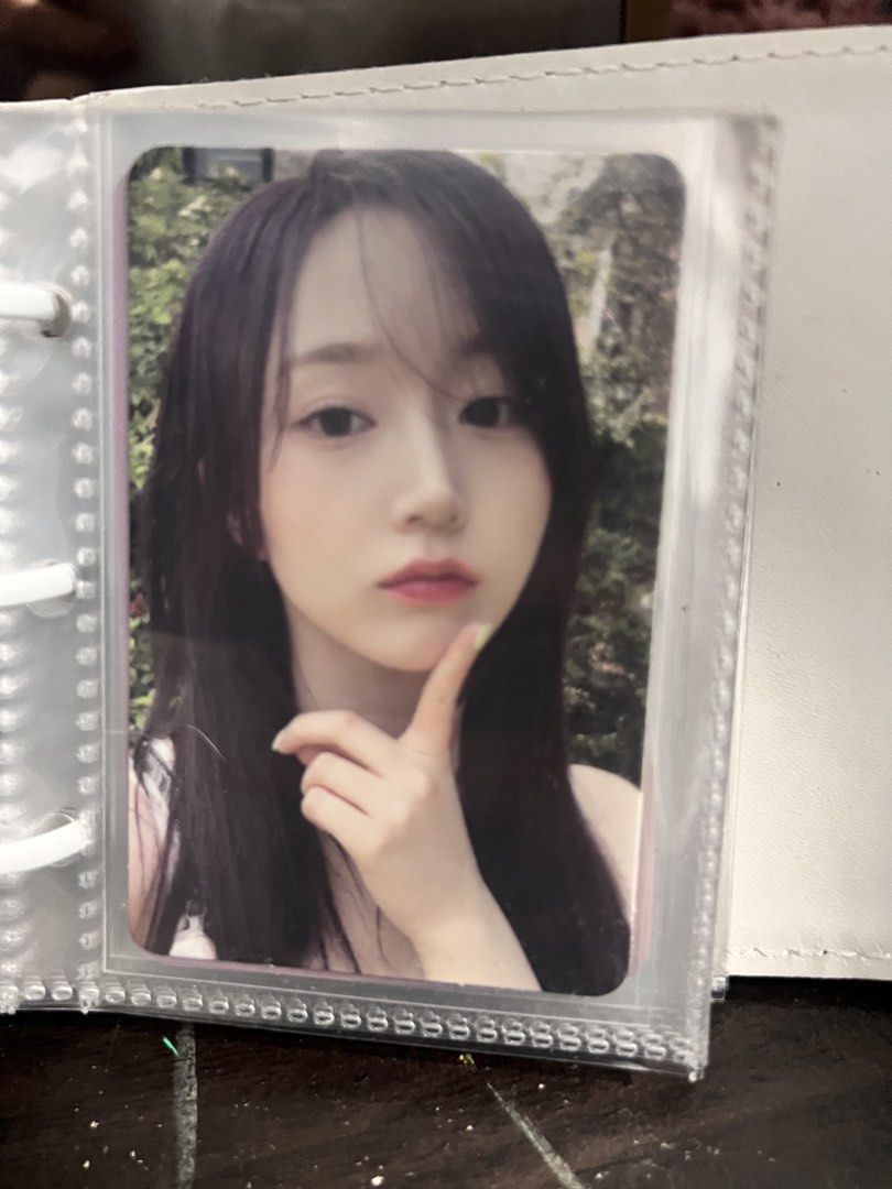 K-pop Photocards - Various Idols (Category: K-Wave Merchandise) located in Manila. Submitted by goldensam.04c428 (Listing ID 1462612982, Image 3). Description: - Collection of K-pop photocards - Features popular idols like IU and Kim Chaewon - Includes a unique polaroid style photo - All photocards are safely stored in a binder - Rare finds for any K-pop fan's collection -400 for 10 photocards 50 each.