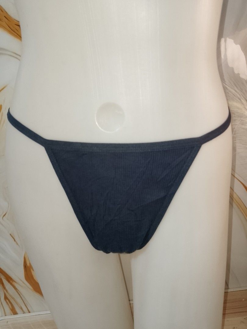 L: Dark Grey Ribbed Cotton G-String Panty Size L (Category: Undergarments & Loungewear) located in Manila. Submitted by truecrystal-1407 (Listing ID 1462669895, Image 1). Description: - Dark grey g-string underwear - Ribbed texture all over - Made with 95% cotton and 5% elastane for comfort and stretch - Simple, classic design - Great for everyday wear - Size L.