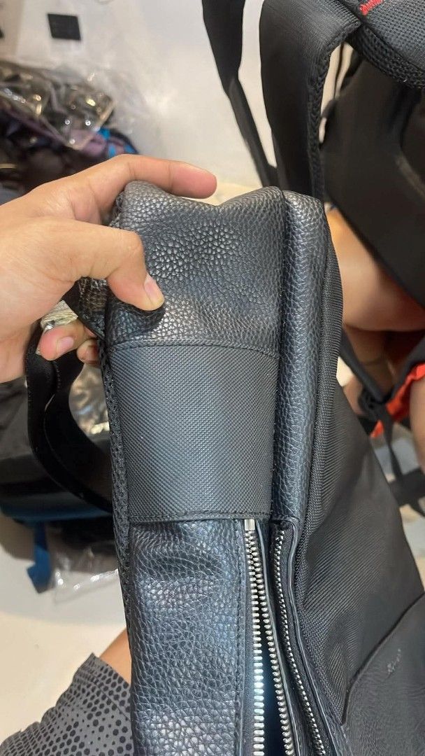 Lacoste Black Leather & Nylon Backpack (Category: Backpacks) located in Manila. Submitted by louiefinds26 (Listing ID 1462605062, Image 3). Description: Lacoste authentic Leather Newly Arrival .