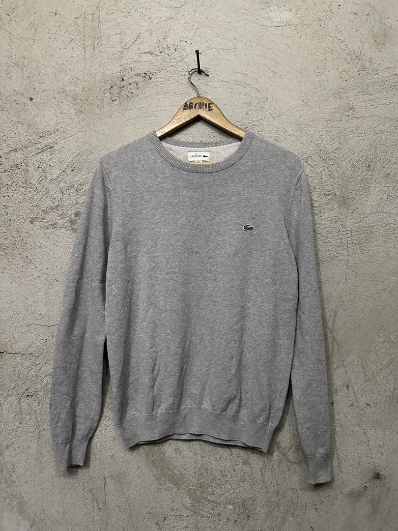 Lacoste Grey Crewneck Sweater (Category: Coats, Jackets and Outerwear) located in Quezon City. Submitted by stre3tw3ar (Listing ID 1462614722, Image 1). Description: - Brand: Lacoste - Color: Grey - Style: Crewneck Sweater - Logo: Iconic green crocodile on chest - Material: 100% Cotton - Size: FR 3 / US S - Perfect for: Everyday wear.