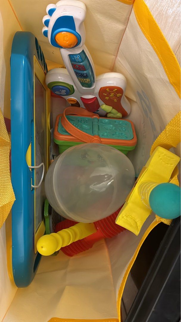 LeapFrog & Wooden Toys Bundle - Learning & Building Fun (Category: Educational & Learning Toys) located in San Juan City. Submitted by tropicbling (Listing ID 1462593859, Image 3). Description: Bundle of 4 kids' toys perfect for learning and creative play open for take all - Includes LeapFrog 100 Words Book. ₱500 - SOLD - Includes LeapFrog "Lost & Found with Mona" interactive toy. ₱500 - SOLD - Features ikea wooden bead maze ₱500 - a large tub of