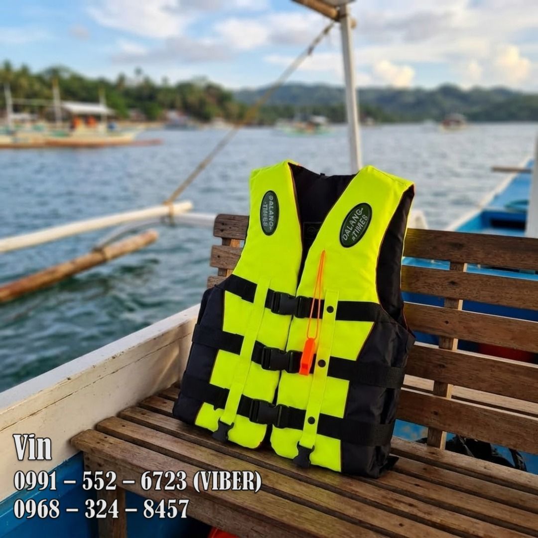 life vest dalang (Category: Water Sports) located in Bacoor. Submitted by zx400rr (Listing ID 1462490348, Image 1). Description: LIFE VEST DALANG *Adjustable underarm cinches and waist tie for secure fit *Bottom straps so that vest stay in place *High gear panels for maximum back protection *Made of strong durable Nylon Oxford and filled with polyethylene foam for lightweight buoyancy. Size: MEDIUM LARGE For inquiries: 0991 552 6723 0968 324 8457