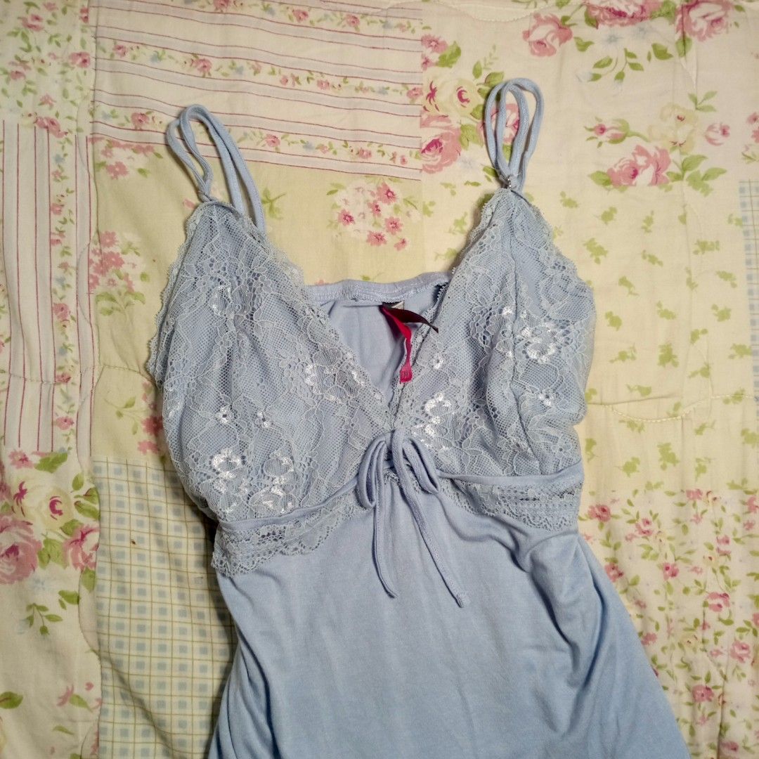 Light Blue Lace Trim Camisole Top (Category: Sleeveless) located in Manila. Submitted by waldorf.thrifted (Listing ID 1462456448, Image 3). Description: 🪽 good condition s-m.