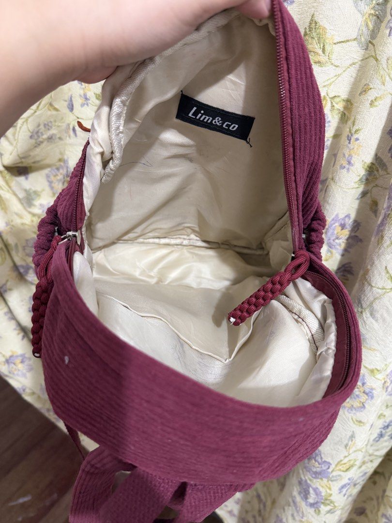 Lim & Co. Corduroy Backpack with Star Patches (Category: Backpacks) located in Binan City. Submitted by prelovedlagunaph (Listing ID 1462620318, Image 3). Description: - Adorable burgundy corduroy backpack - Fun star patches all over the front - Spacious main compartment with an inner pocket - Convenient side pockets for extra storage - Adjustable straps for a comfortable fit - Ideal for school, college, or everyday adventures.