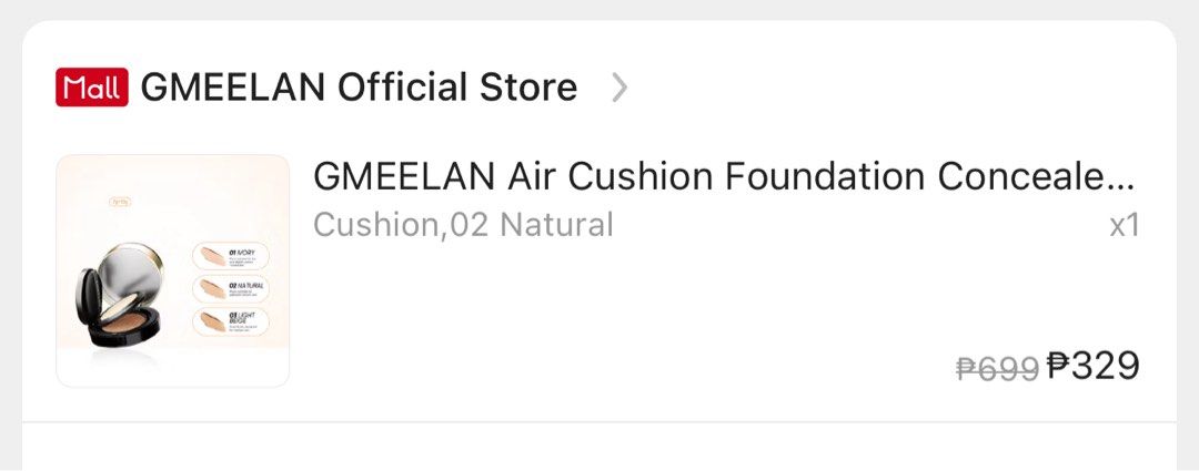 Liquid foundation dazzle me gmeelan otwoo (Category: Makeup) located in Antipolo. Submitted by wornbyada (Listing ID 1462565089, Image 3). Description: Dazzle me light pearl 90% 199 only Gmeelan cushion in shade natural Liquid 90% powder 80% 199 only Bundle for 500 pesos O.two.o shade #4 warm sand.