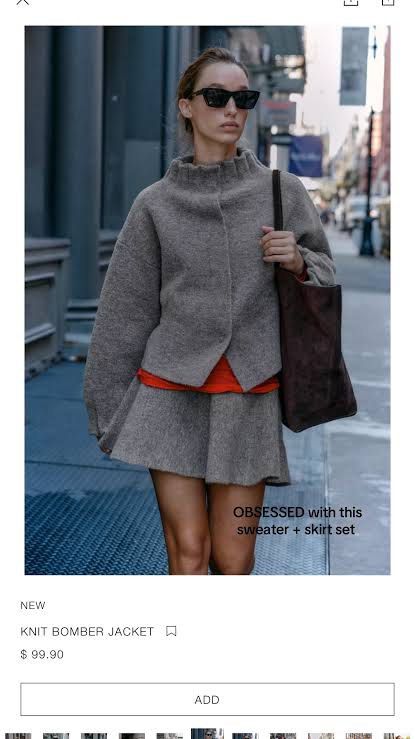 LOOKING FOR THIS JACKET IN SIZE SMALL (Category: Sets or Coordinates) located in Vigan. Submitted by prelovedluxauthentic (Listing ID 1462600772, Image 1). Description: - Versatile grey sweater and skirt set - Bomber-style jacket with unique collar - Matching knit skirt - Can be worn together or separately - Perfect for a chic, put-together look.