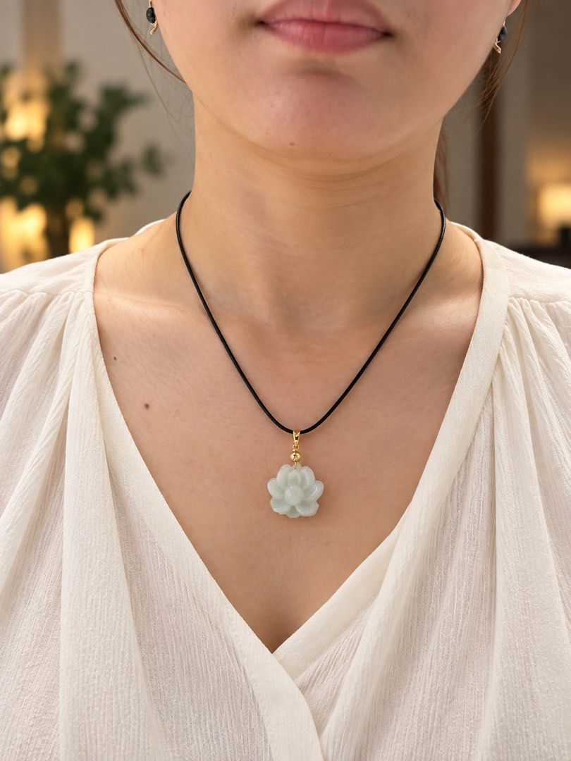 Lotus Jade Pendant (Category: Necklaces) located in Valenzuela. Submitted by craftsbylaine (Listing ID 1462531403, Image 1). Description: .