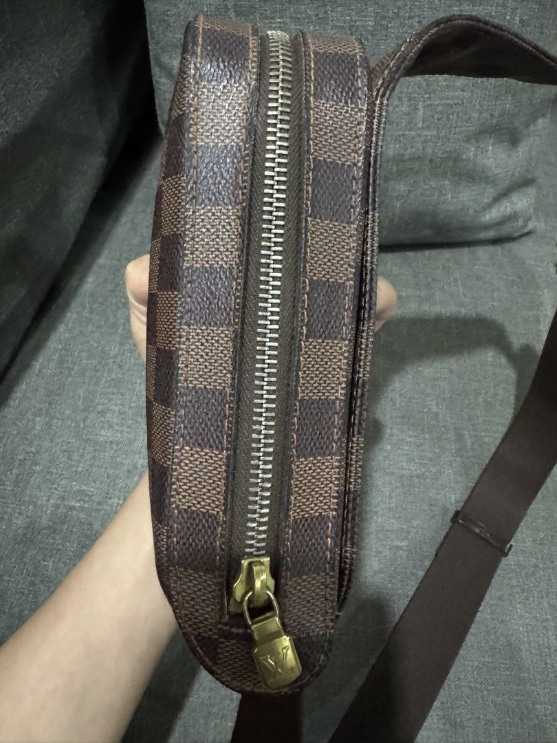 Louis Vuitton Damier Geronimo (Category: Luxury Bags & Wallets) located in Las Pinas. Submitted by DJ_fashion_and_beauty (Listing ID 1462536601, Image 3). Description: - Authentic Louis Vuitton sling bag - Classic Damier Ebene canvas - Secure zipper closure - Adjustable strap for comfort - Ideal for everyday use, fits phone, wallet, keys Bag only!!!! No inclusions. Purchased in japan +639055249065.